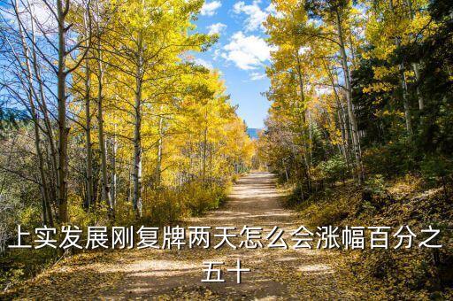 上實發(fā)展剛復牌兩天怎么會漲幅百分之五十