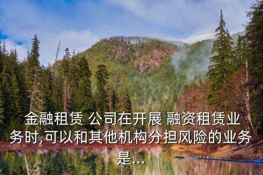  金融租賃 公司在開展 融資租賃業(yè)務(wù)時,可以和其他機(jī)構(gòu)分擔(dān)風(fēng)險的業(yè)務(wù)是...