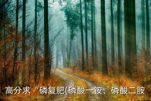 高分求“磷復(fù)肥(磷酸一銨、磷酸二胺