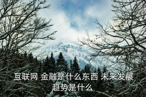  互聯(lián)網(wǎng) 金融是什么東西 未來發(fā)展趨勢(shì)是什么