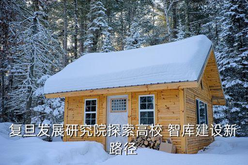 復旦發(fā)展研究院探索高校 智庫建設新路徑