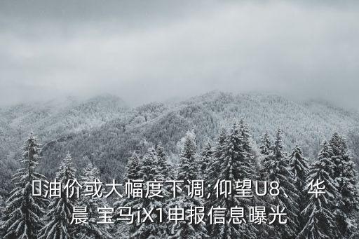 ?油價(jià)或大幅度下調(diào);仰望U8、 華晨 寶馬iX1申報(bào)信息曝光