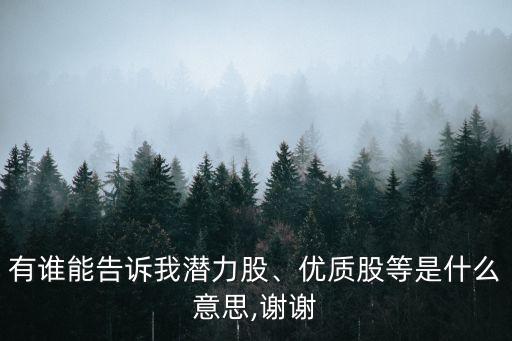 有誰能告訴我潛力股、優(yōu)質股等是什么意思,謝謝