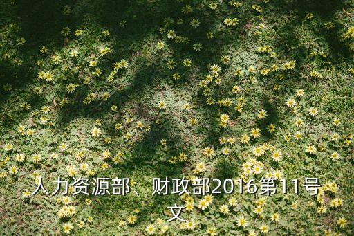 人力資源部、財政部2016第11號文