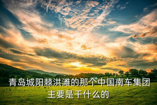  青島城陽棘洪灘的那個(gè)中國南車集團(tuán)主要是干什么的