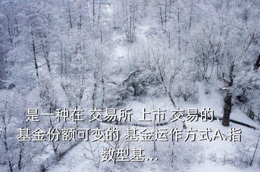 是一種在 交易所 上市 交易的、 基金份額可變的 基金運(yùn)作方式A.指數(shù)型基...