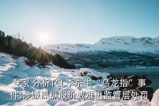 專(zhuān)家 分析TCL李東生“烏龍指”事件:涉嫌操縱股價(jià)或難逃監(jiān)管層處罰