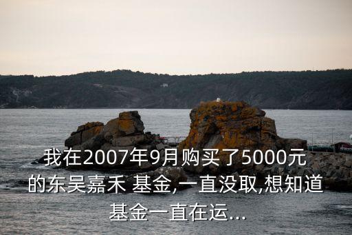我在2007年9月購(gòu)買了5000元的東吳嘉禾 基金,一直沒(méi)取,想知道 基金一直在運(yùn)...