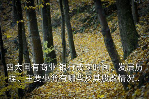 四大國有商業(yè) 銀行成立時間、發(fā)展歷程、主要業(yè)務(wù)有哪些及其股改情況...