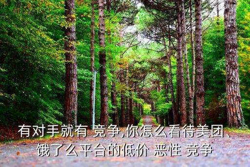 有對手就有 競爭,你怎么看待美團(tuán)、餓了么平臺的低價(jià) 惡性 競爭