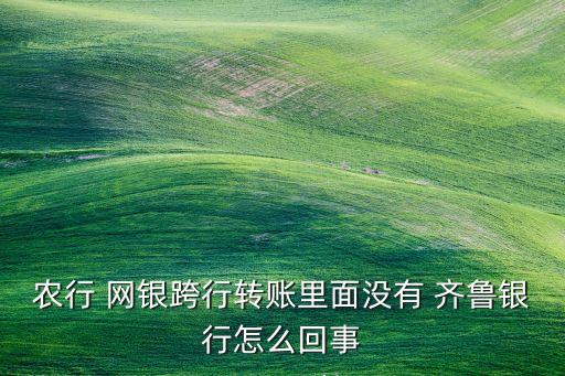 齊魯商業(yè)銀行網(wǎng)銀,農(nóng)村商業(yè)銀行網(wǎng)銀轉賬怎么操作