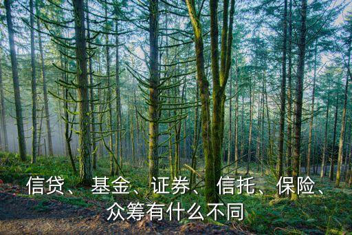 信貸、 基金、證券、 信托、保險(xiǎn)、眾籌有什么不同