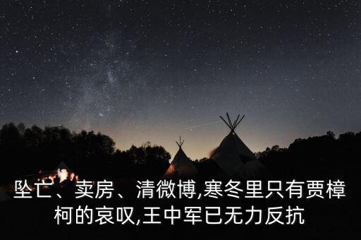 墜亡、賣房、清微博,寒冬里只有賈樟柯的哀嘆,王中軍已無力反抗