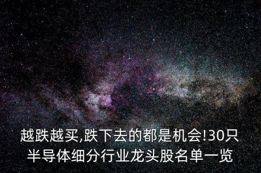 越跌越買,跌下去的都是機會!30只半導(dǎo)體細分行業(yè)龍頭股名單一覽
