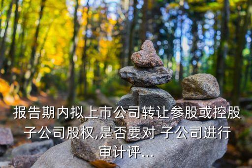  報告期內擬上市公司轉讓參股或控股 子公司股權,是否要對 子公司進行審計評...