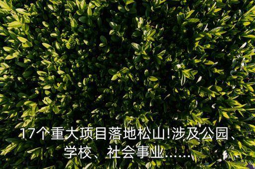 17個重大項目落地松山!涉及公園、學(xué)校、社會事業(yè)……