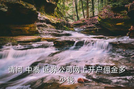 請問 中泰 證券公司網上開戶傭金多少錢