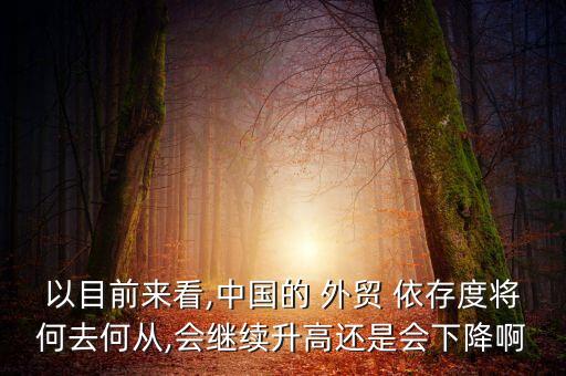 以目前來看,中國的 外貿 依存度將何去何從,會繼續(xù)升高還是會下降啊