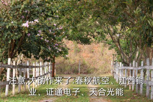 注意,大動(dòng)作來了:春秋航空、江西銅業(yè)、證通電子、天合光能