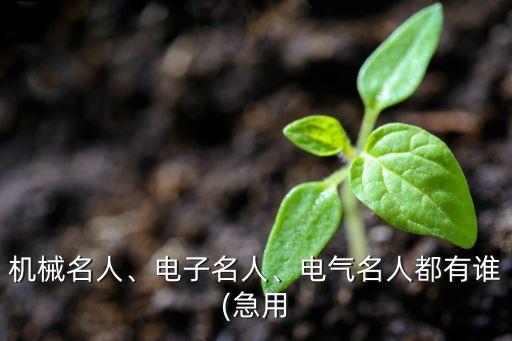 機(jī)械名人、電子名人、電氣名人都有誰(急用