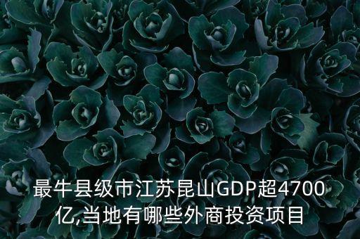 最?？h級市江蘇昆山GDP超4700億,當地有哪些外商投資項目