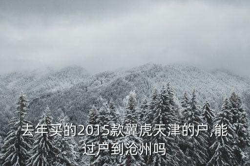 去年買(mǎi)的2015款翼虎天津的戶(hù),能過(guò)戶(hù)到滄州嗎