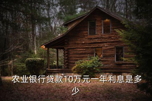  農(nóng)業(yè)銀行貸款10萬(wàn)元一年利息是多少