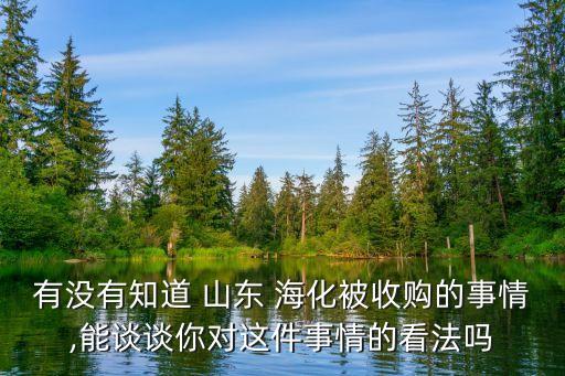 有沒(méi)有知道 山東 ?；皇召?gòu)的事情,能談?wù)勀銓?duì)這件事情的看法嗎