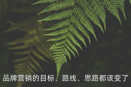 品牌營銷的目標(biāo)、路線、思路都該變了
