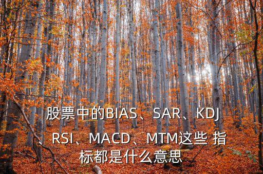  股票中的BIAS、SAR、KDJ、RSI、MACD、MTM這些 指標(biāo)都是什么意思