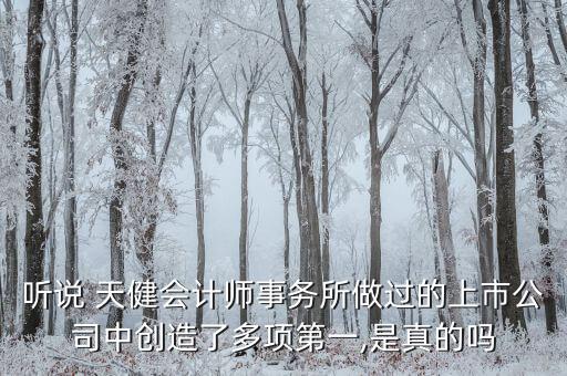 聽說 天健會計(jì)師事務(wù)所做過的上市公司中創(chuàng)造了多項(xiàng)第一,是真的嗎