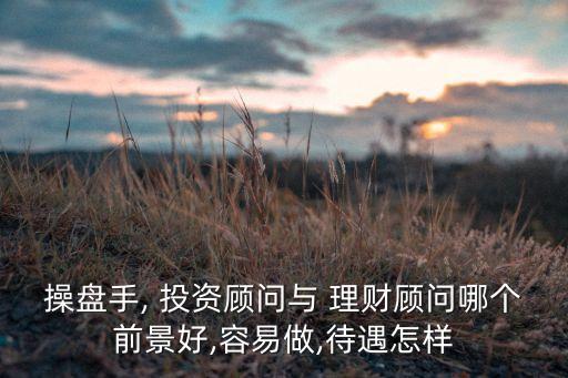操盤手, 投資顧問與 理財(cái)顧問哪個前景好,容易做,待遇怎樣
