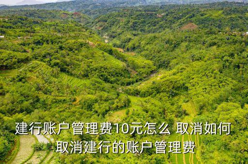 建行賬戶(hù)管理費(fèi)10元怎么 取消如何 取消建行的賬戶(hù)管理費(fèi)
