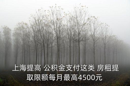  上海提高 公積金支付這類(lèi) 房租提取限額每月最高4500元