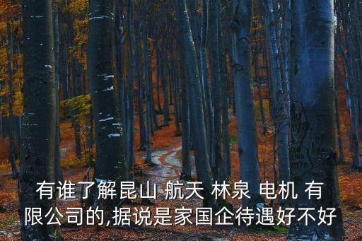 有誰(shuí)了解昆山 航天 林泉 電機(jī) 有限公司的,據(jù)說是家國(guó)企待遇好不好