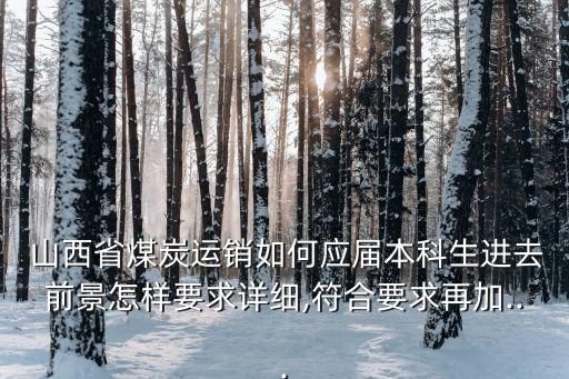  山西省煤炭運銷如何應(yīng)屆本科生進(jìn)去前景怎樣要求詳細(xì),符合要求再加...