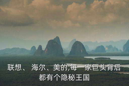 聯(lián)想、 海爾、美的,每一家巨頭背后都有個隱秘王國