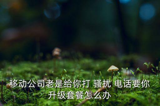 移動(dòng)公司老是給你打 騷擾 電話要你升級(jí)套餐怎么辦