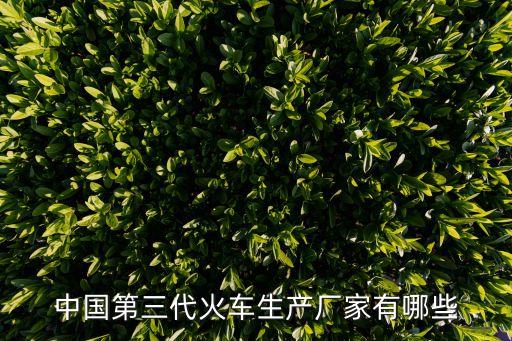 中國第三代火車生產廠家有哪些
