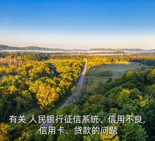 有關(guān) 人民銀行征信系統(tǒng)、信用不良, 信用卡、貸款的問題