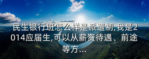  民生銀行班怎么樣是派遣制,我是2014應(yīng)屆生,可以從薪資待遇、前途等方...