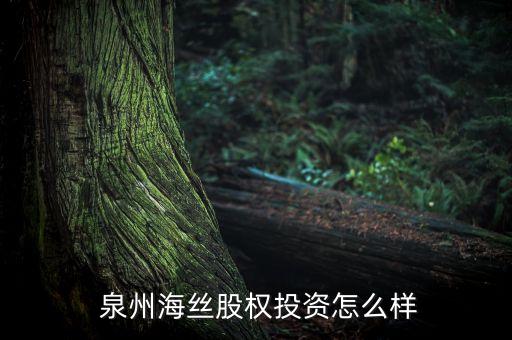  泉州海絲股權投資怎么樣