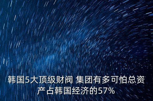 韓國5大頂級財閥 集團有多可怕總資產(chǎn)占韓國經(jīng)濟的57%