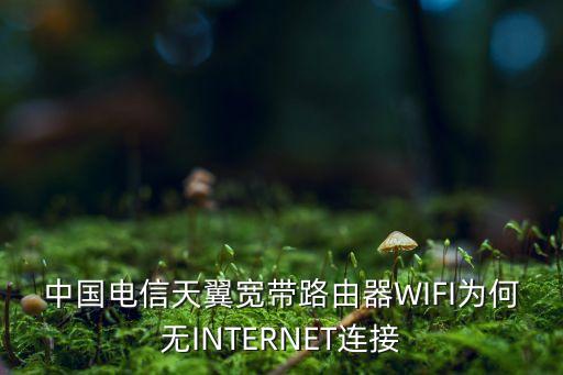 中國(guó)電信天翼寬帶路由器WIFI為何無INTERNET連接