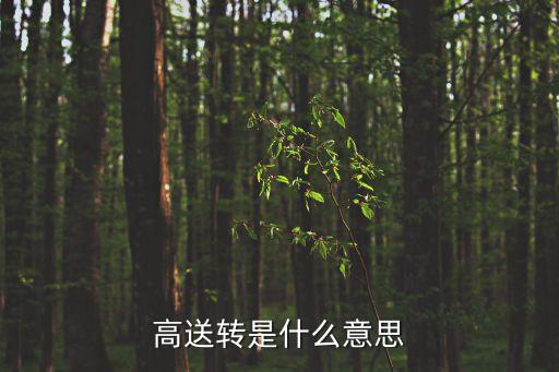 高送轉是什么意思