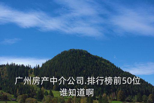  廣州房產中介公司.排行榜前50位誰知道啊