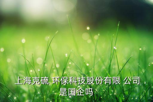  上?？肆?環(huán)?？萍脊煞萦邢?公司是國企嗎