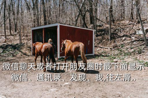 微信聊天或者打開朋友圈時(shí)最下面顯示微信、通訊錄、發(fā)現(xiàn)、我,往左滑...