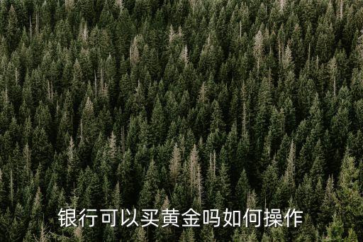銀行可以買(mǎi)黃金嗎如何操作