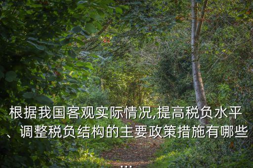 根據(jù)我國客觀實際情況,提高稅負(fù)水平、調(diào)整稅負(fù)結(jié)構(gòu)的主要政策措施有哪些...